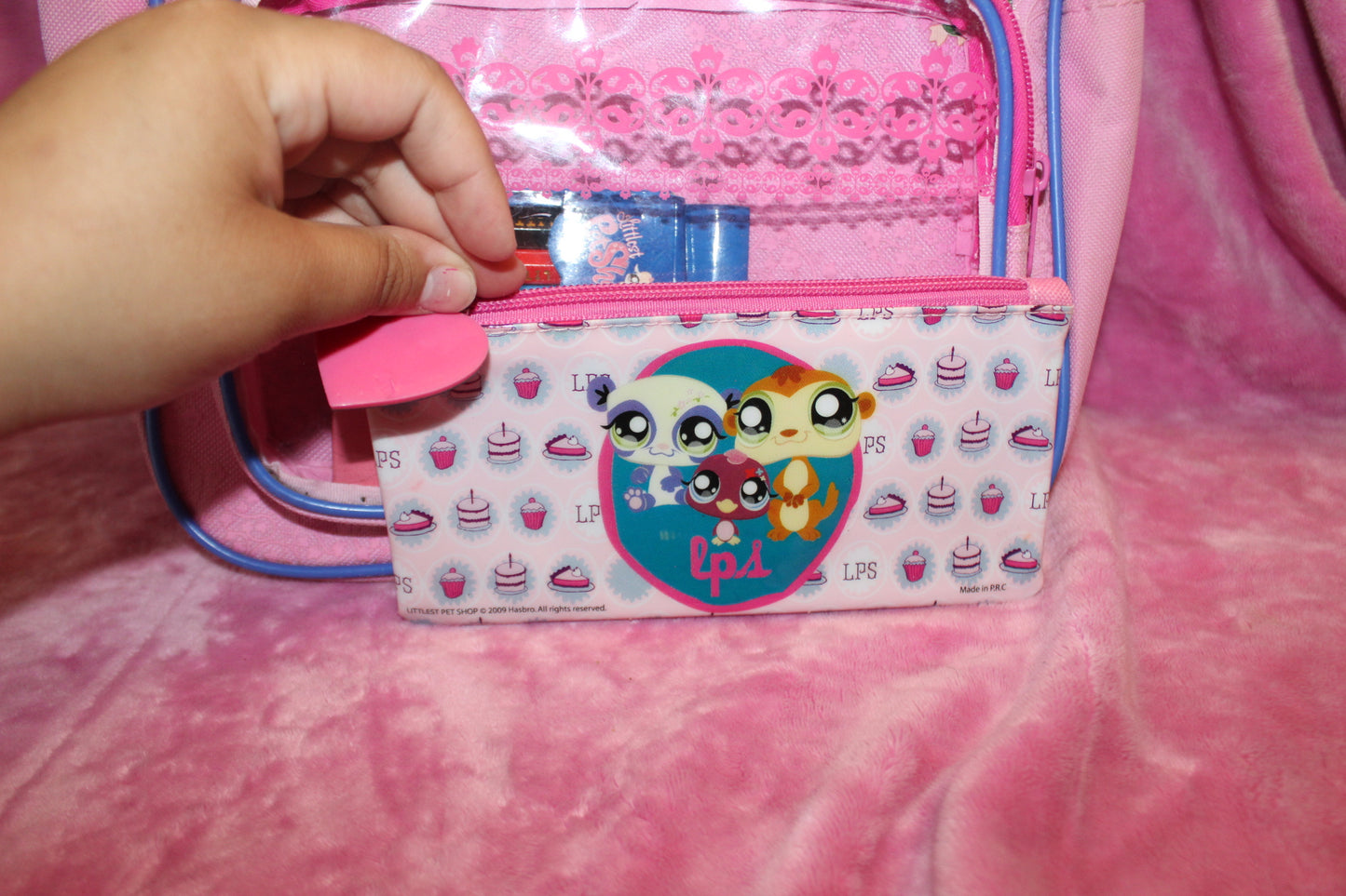 Authentic LPS RARE Backpack Bag Accessory with pencil pouch and colored pencils